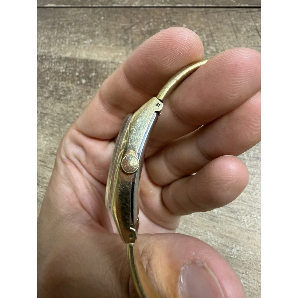Vintage 80s Seiko Smokey Dial Dainty Gold Tone Cylinder Wind-Up Ladies